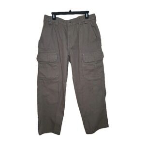 Duluth Trading Co Men's Cargo Work Pants 36x30 Brown Heavyweight Cotton Utility